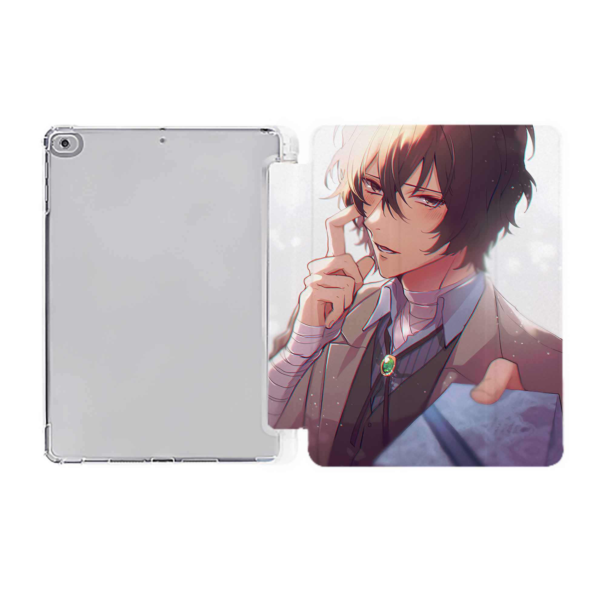 （画像用） 文豪ストレイドッグス Bungo Stray Dogs IPad ケース ペン収納付き 三つ折りスタンド PUレザー×シリコン 対応機種9.5/10.5/10.9インチ